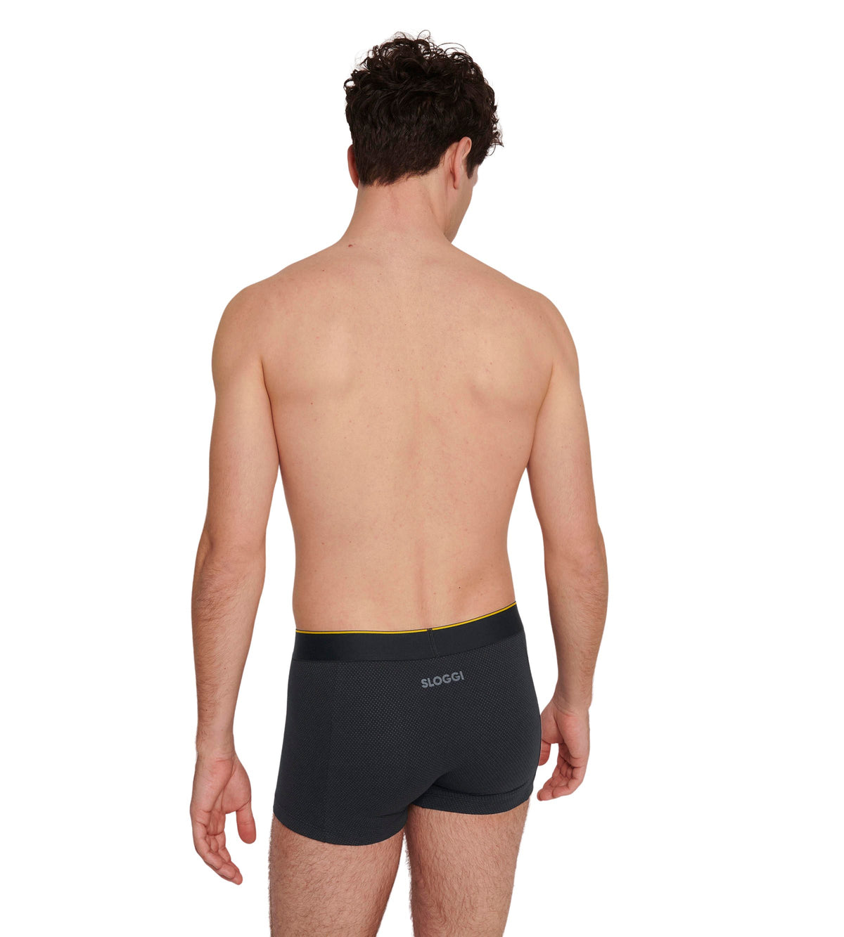 Sloggi Men&#39;s EVER Airy Hipster Boxer Briefs 2 Pack 10216239 Black Combination M014 Rear Shot