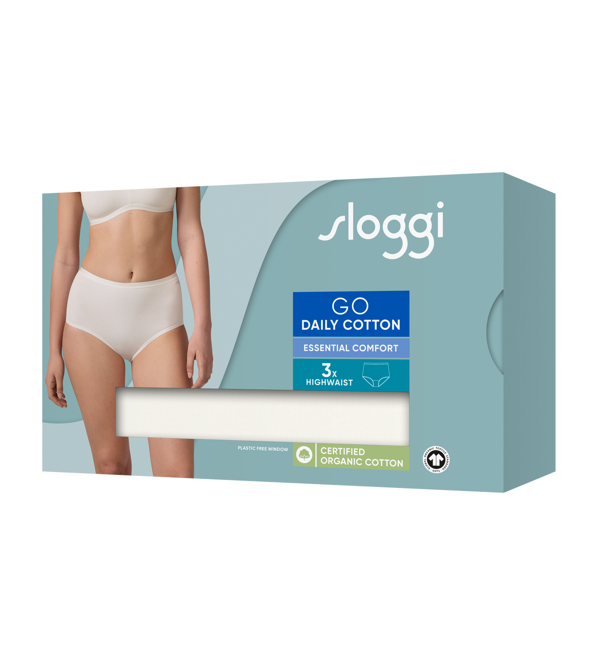 Sloggi GO Daily Cotton Highwaist Briefs Knickers 3 Pack 10222332