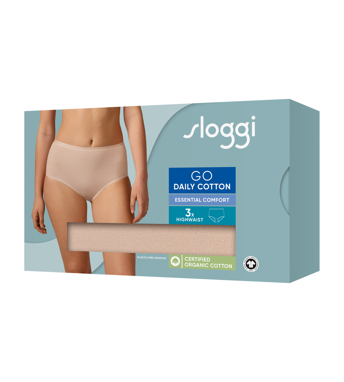 Sloggi GO Daily Cotton Highwaist Briefs Knickers 3 Pack 10222332