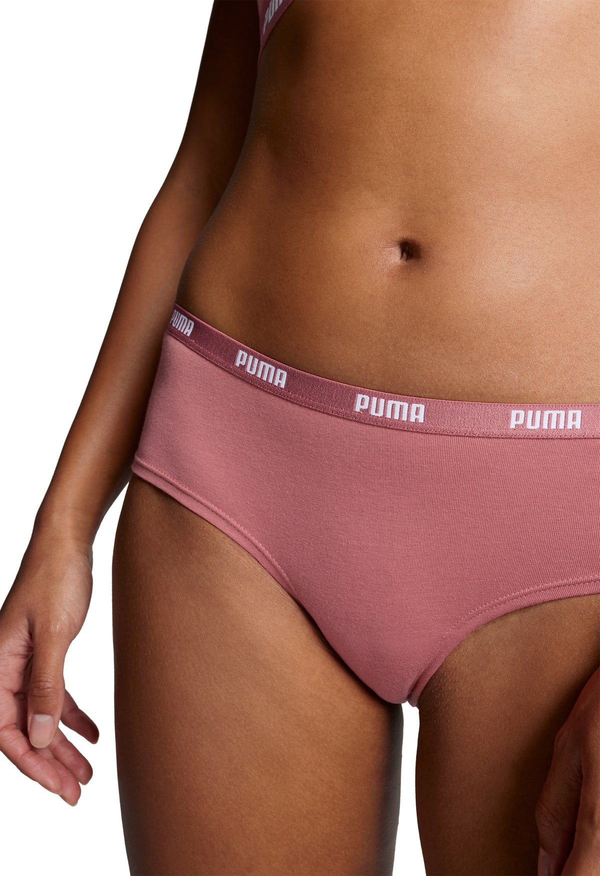 Puma Women&#39;s Hipster Brief 2 Pack 603022001 Front Close Up View in Heartfelt