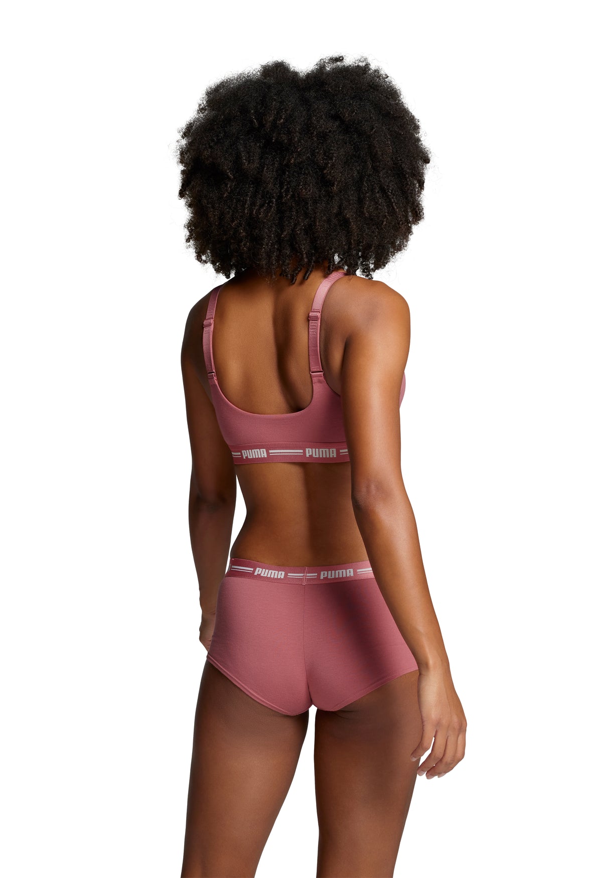 PUMA Women&#39;s Mini Short Brief 2 Pack 603023001 in Heartfelt Rear View