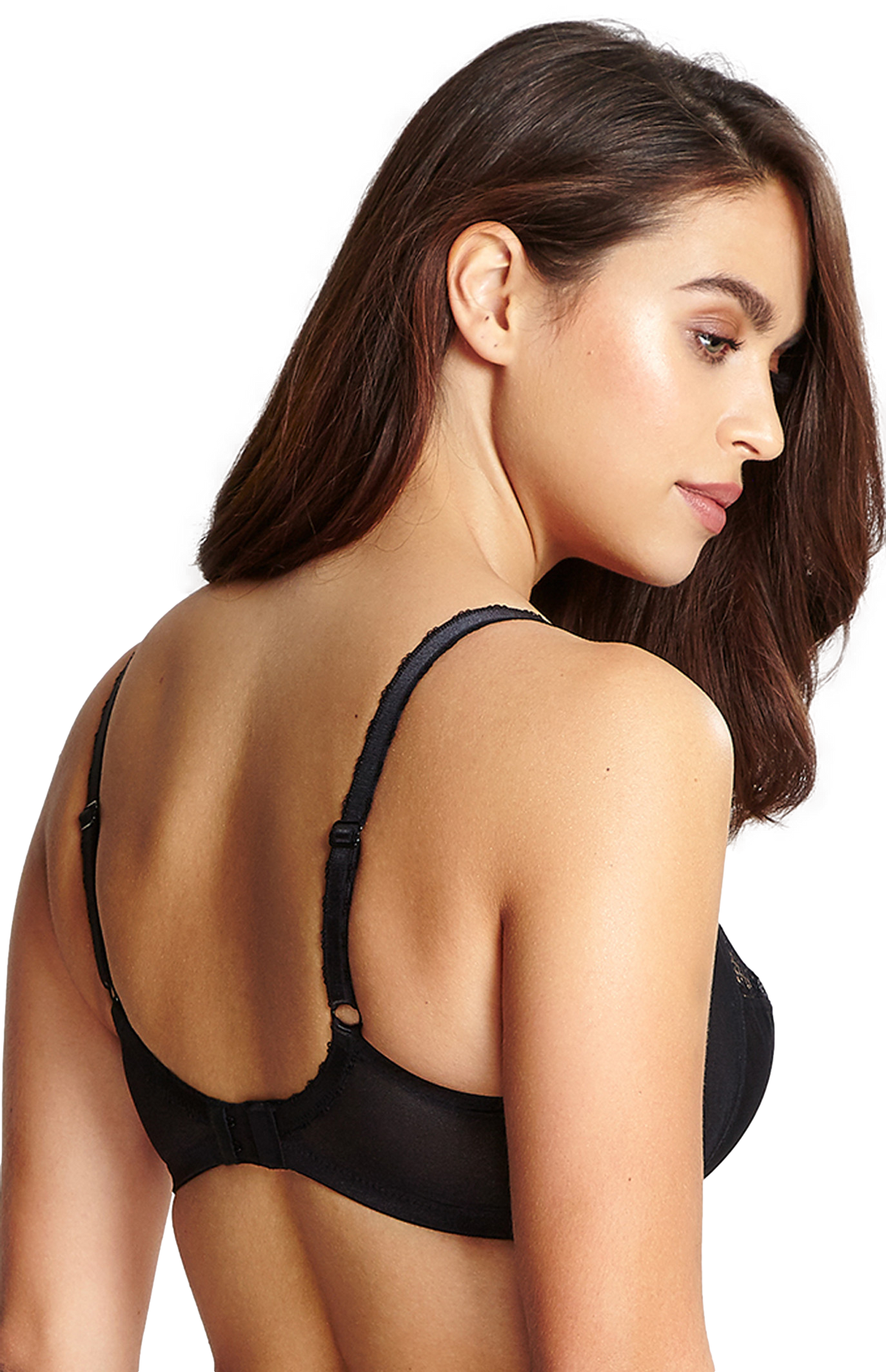 Panache Jasmine Balcony Non Padded Wired Bra in Black rear View