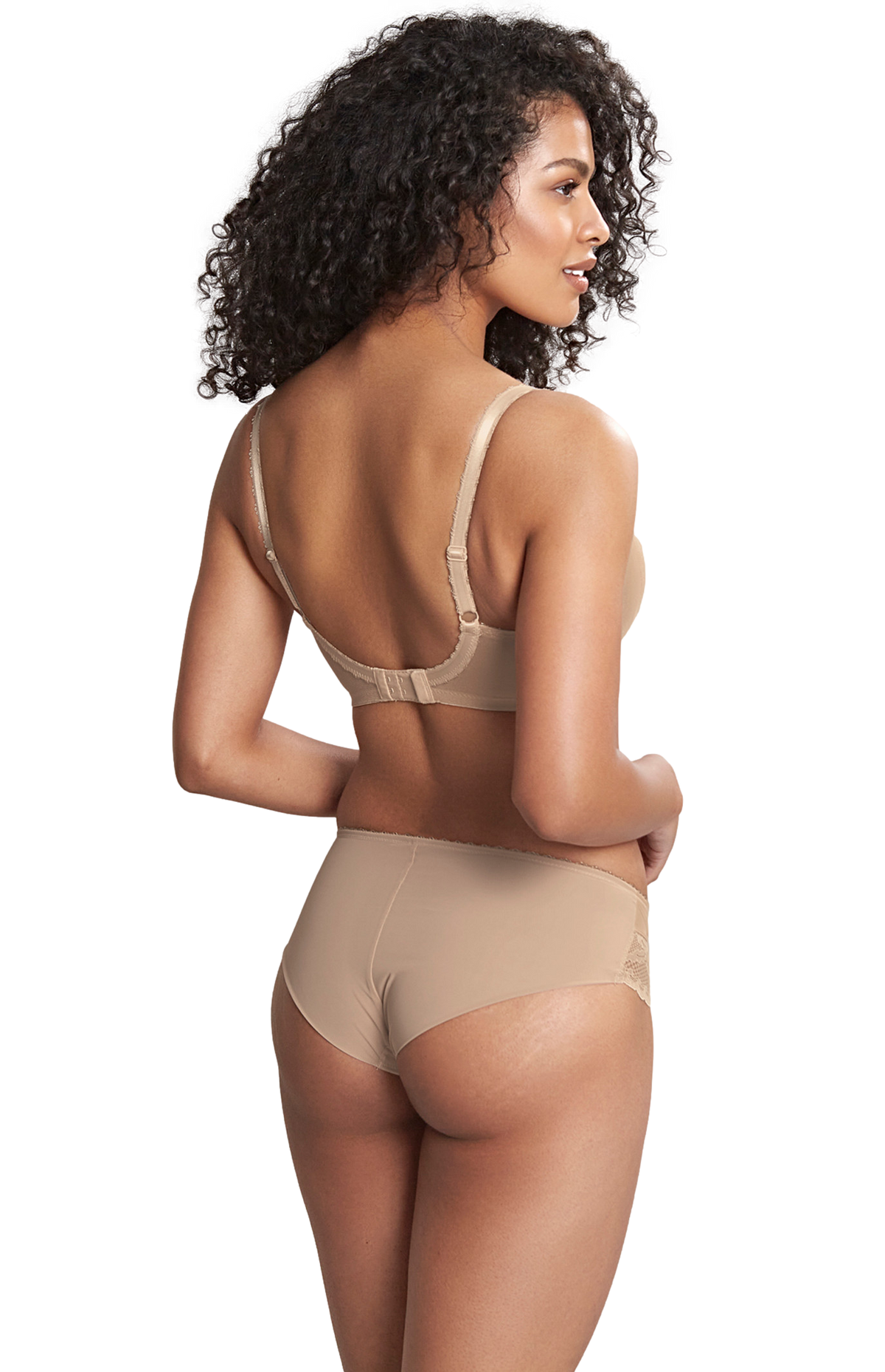 Panache Jasmine Balcony Non Padded Wired Bra and Briefs Rear View - Caramel