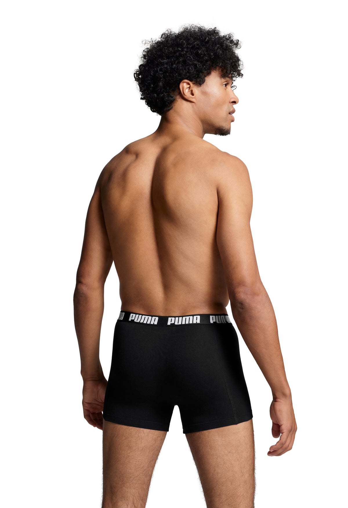 PUMA Men&#39;s Everyday Boxer Shorts Trunks 3 Pack Black Rear View