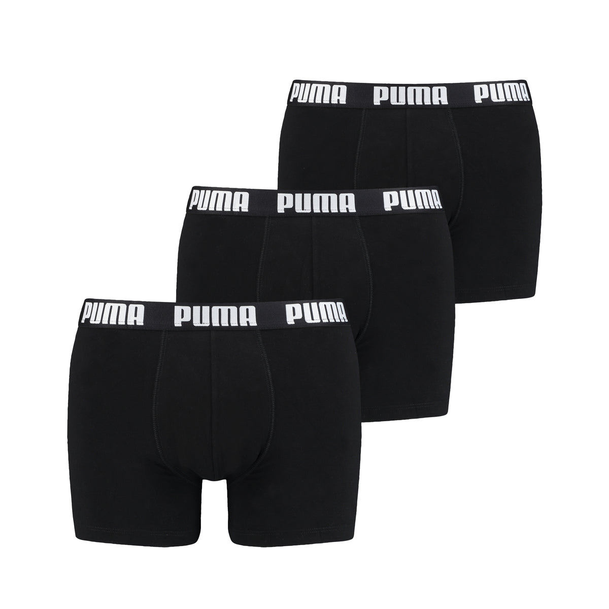 PUMA Men&#39;s Everyday Boxer Shorts Trunks 3 Pack Black