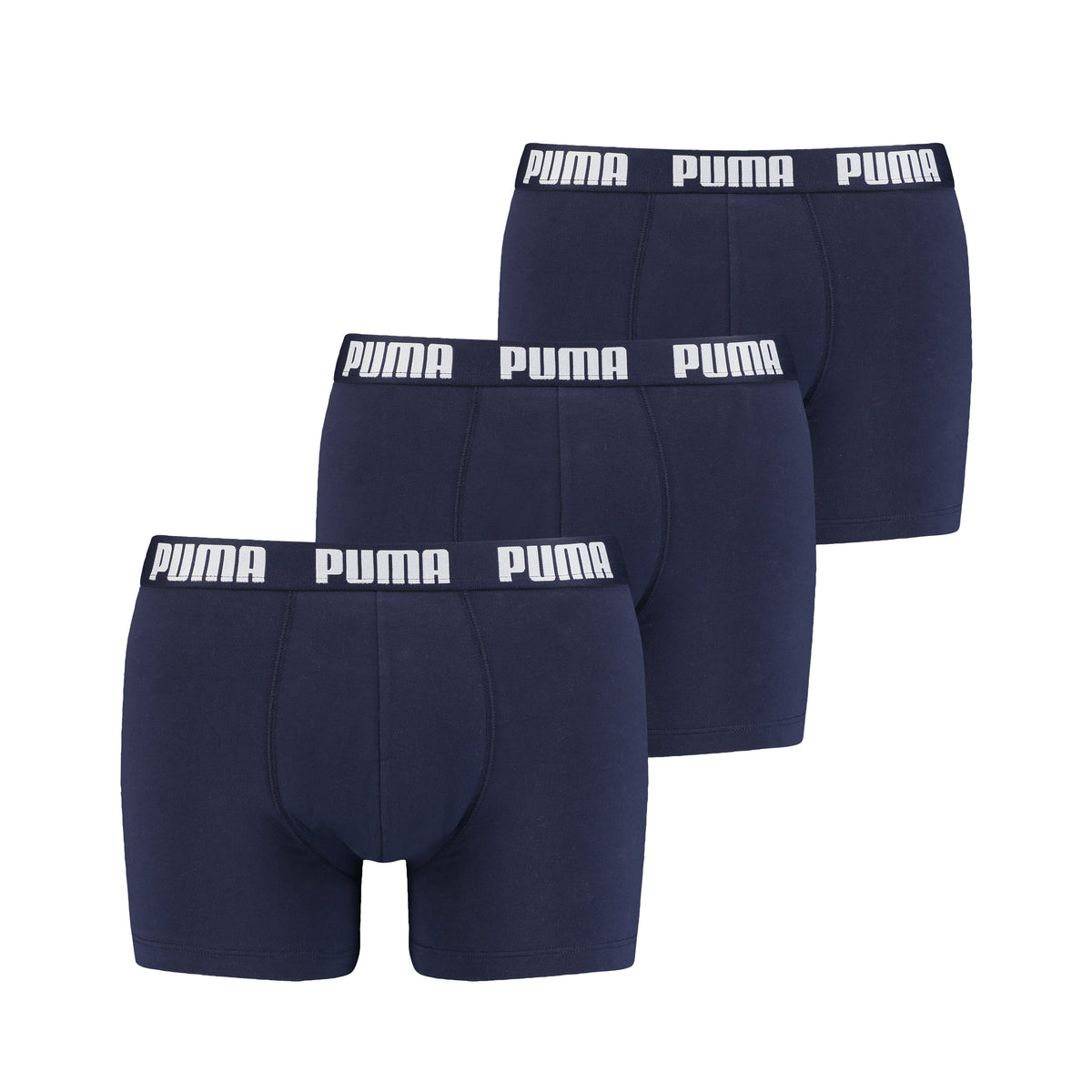 PUMA Men&#39;s Everyday Boxer Shorts Trunks 3 Pack Navy