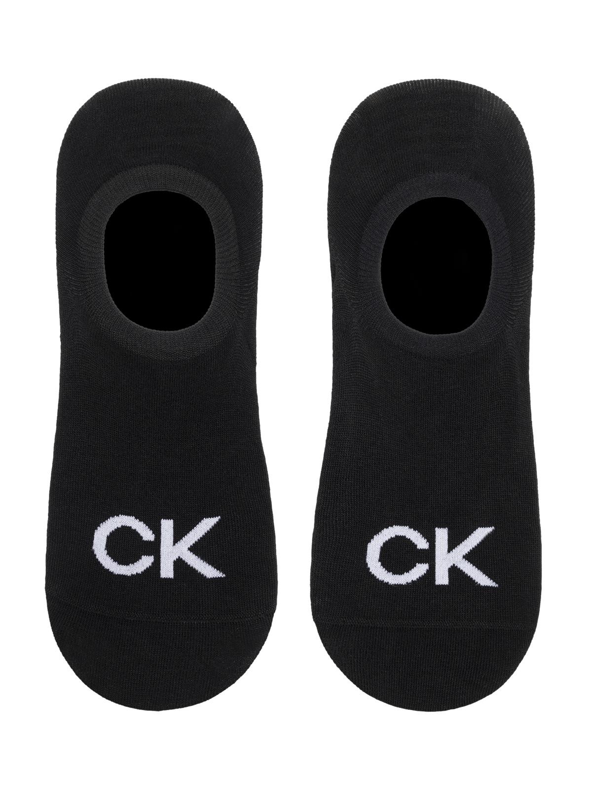 Calvin Klein Men&#39;s Footie High Cut Logo Socks 2 Pack in Black