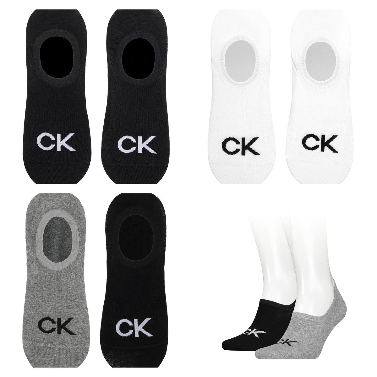 Calvin Klein Men&#39;s Footie High Cut Logo Socks 2 Pack Composite