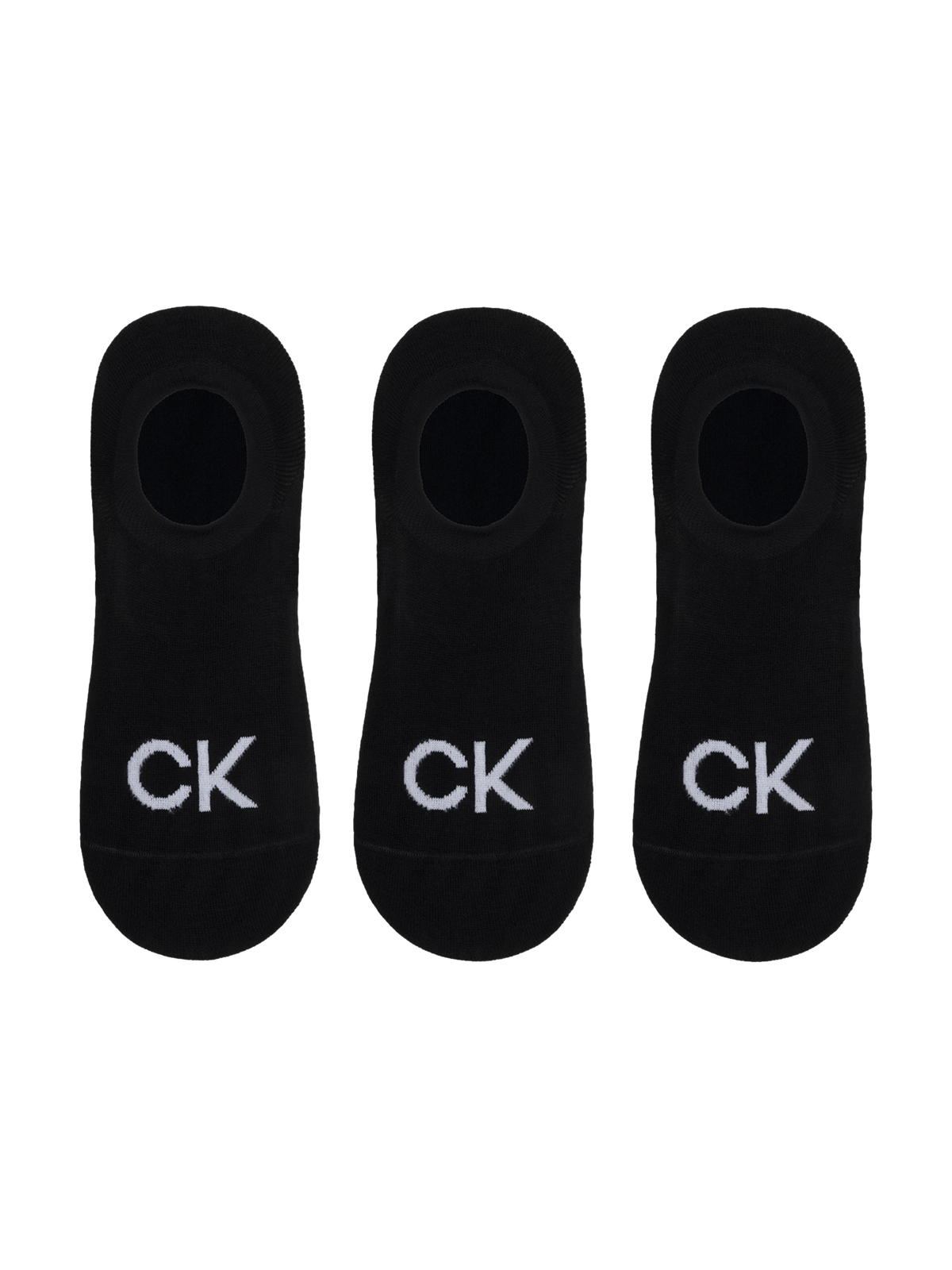 Calvin Klein Men&#39;s Footie High Cut Logo Invisible Socks 3 Pack in Black