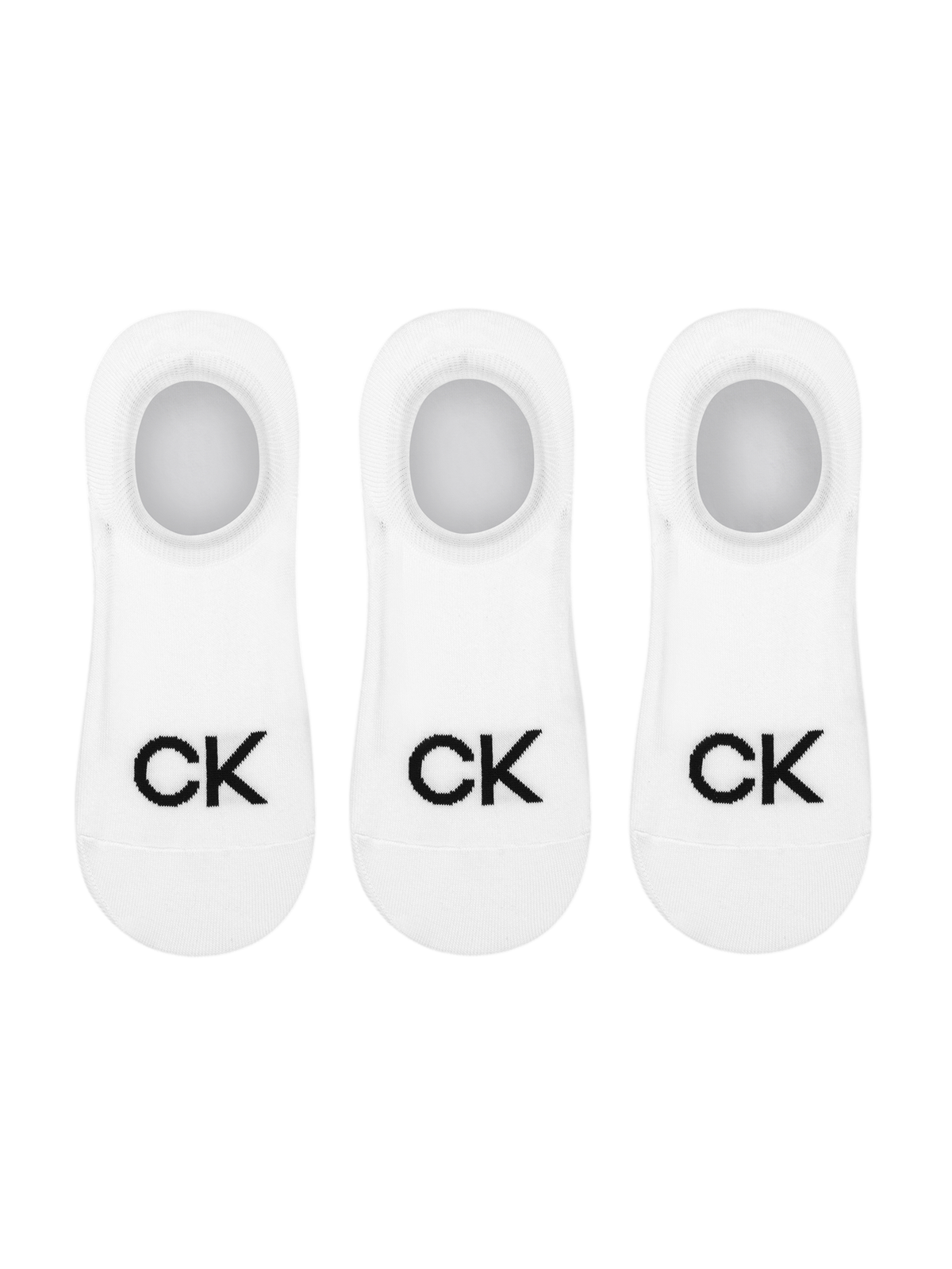 Calvin Klein Men&#39;s Footie High Cut Logo Invisible Socks 3 Pack in White