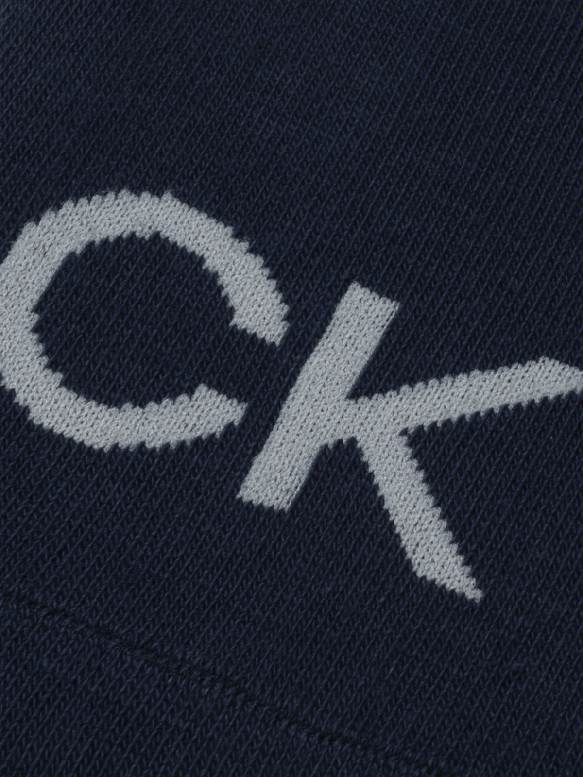 Calvin Klein Men&#39;s Footie High Cut Logo Invisible Socks 3 Pack in Navy with bold CK Logo