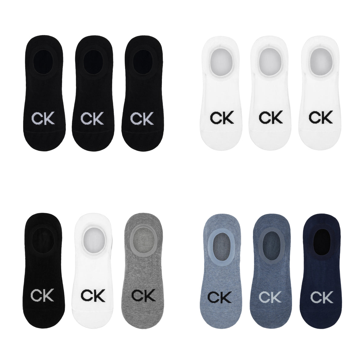 Calvin Klein Men&#39;s Footie High Cut Logo Invisible Socks 3 Pack CompositeE