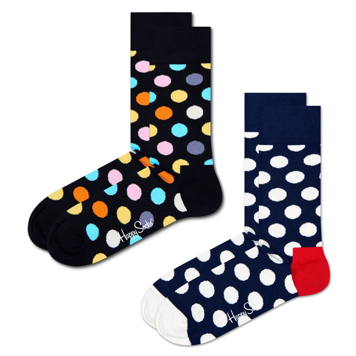 Happy Socks Classic 2 Pack Organic Combed Cotton Rich Ankle Sock