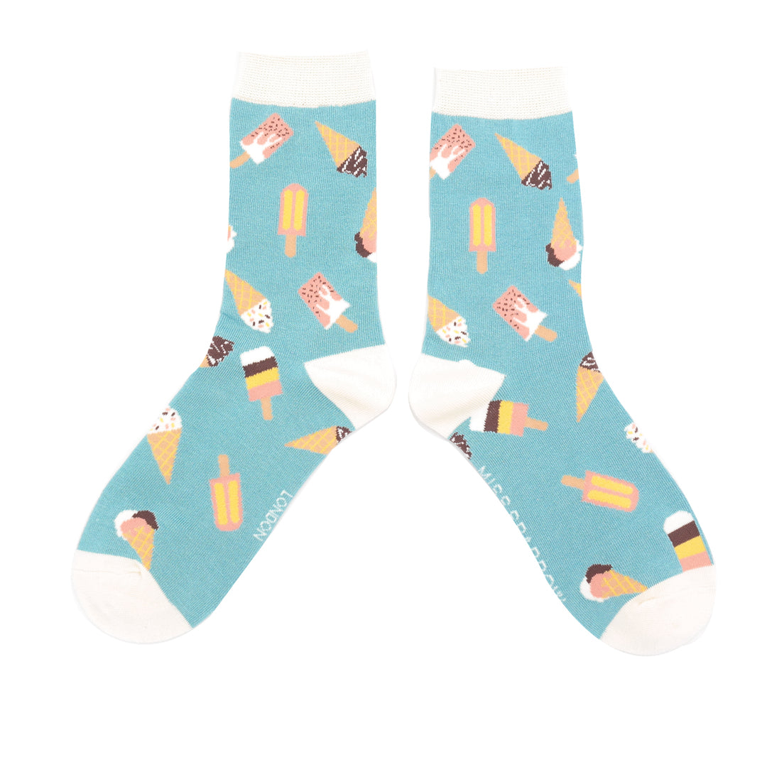 Copy of Miss Sparrow Bamboo Socks for Women - Ice Creams Duck Egg