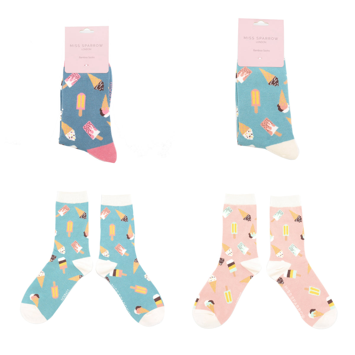 Copy of Miss Sparrow Bamboo Socks for Women - Ice Creams Composite