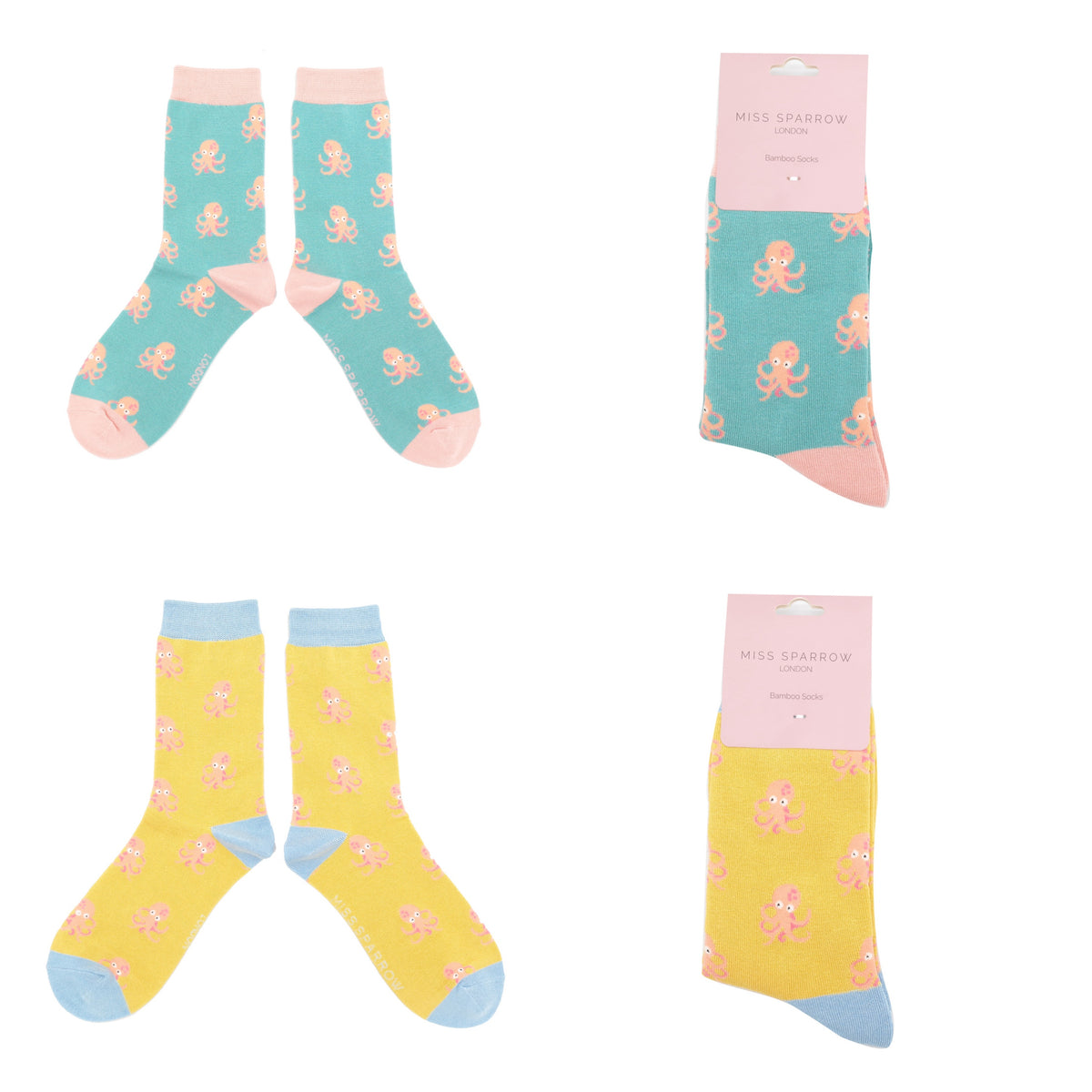 Miss Sparrow Bamboo Socks for Women - Little Octopus Composite