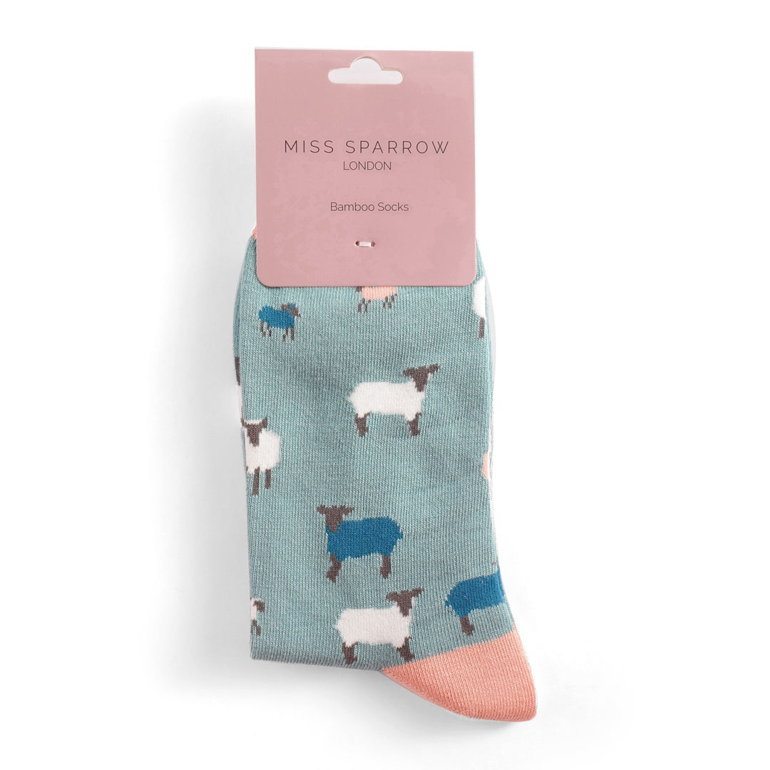 Miss Sparrow Bamboo Socks for Women - Sheep Family