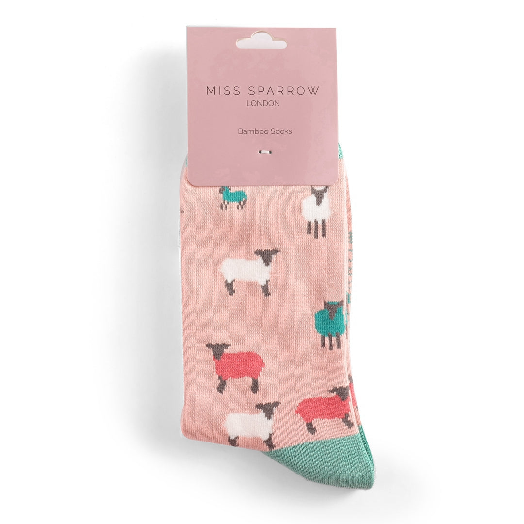 Miss Sparrow Bamboo Socks for Women - Sheep Family