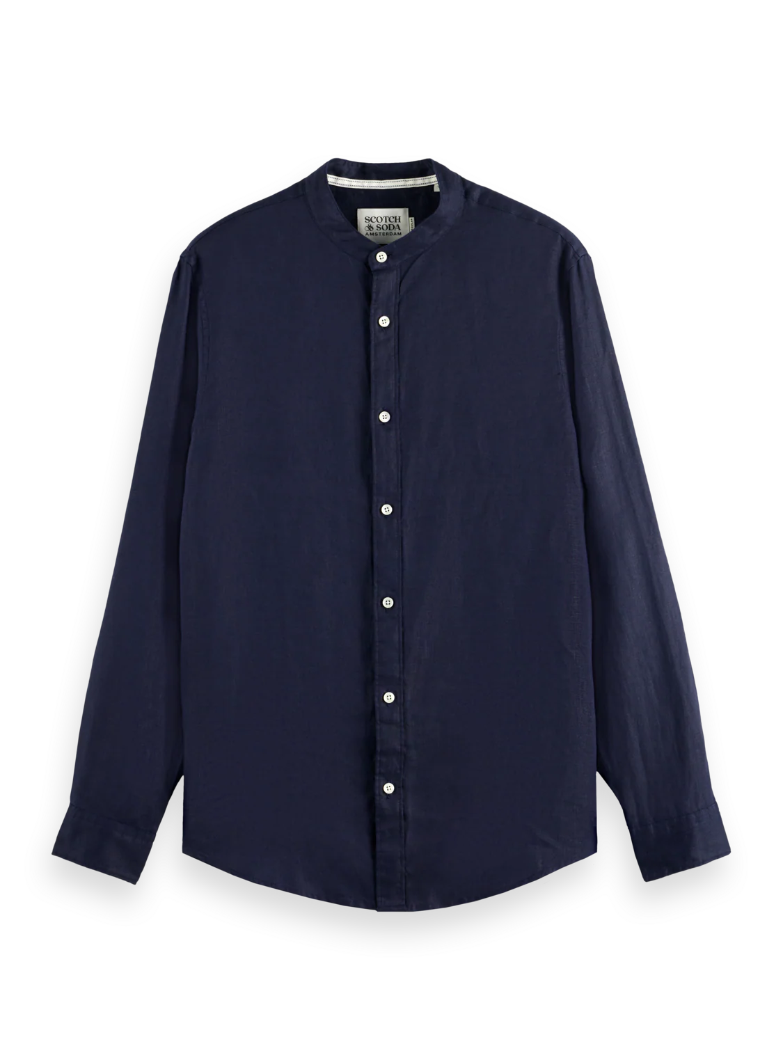 Men's Scotch & Soda Paradise Linen Shirt Stand up Grandad Collar
