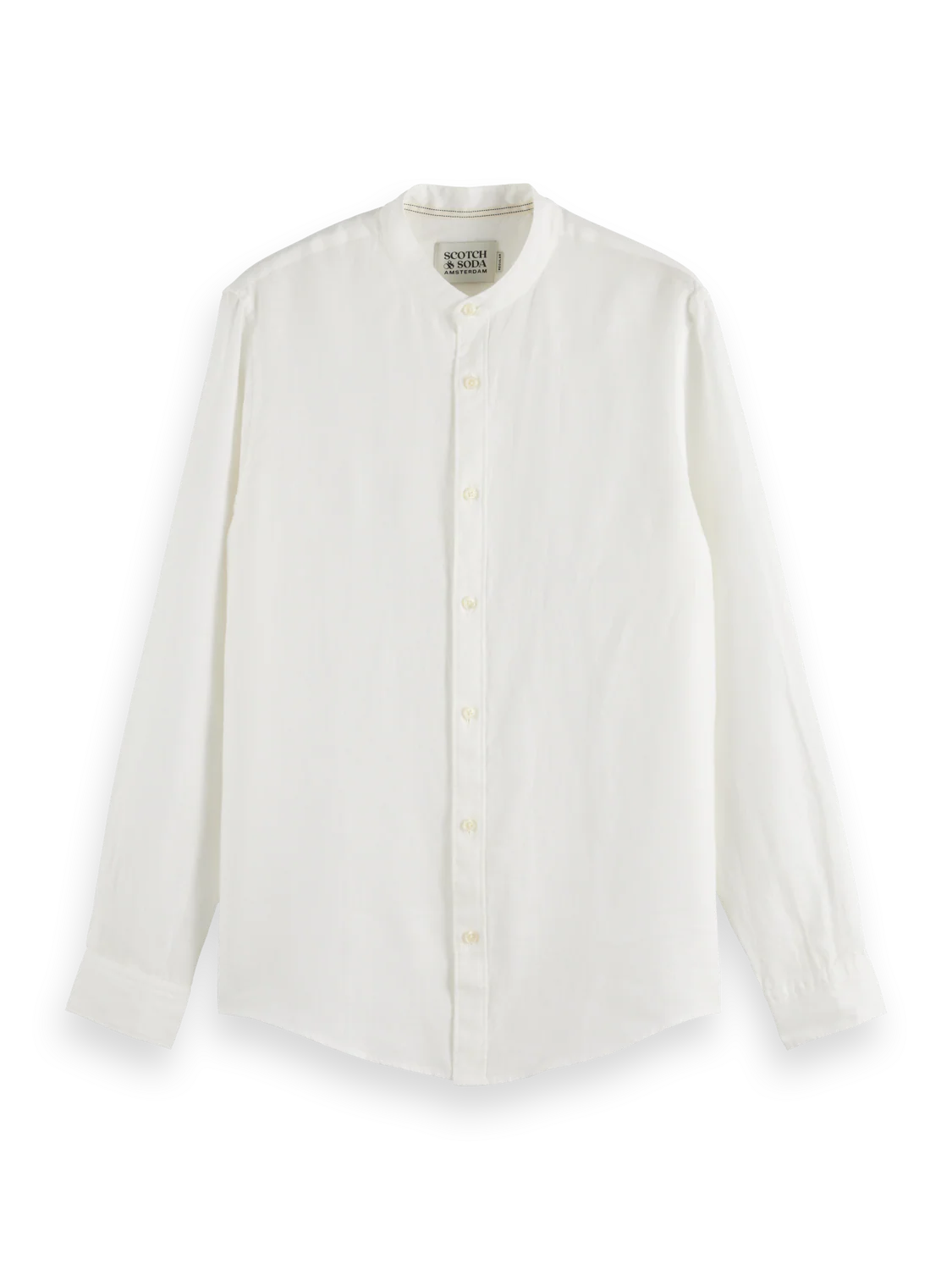 Men's Scotch & Soda Paradise Linen Shirt Stand up Grandad Collar