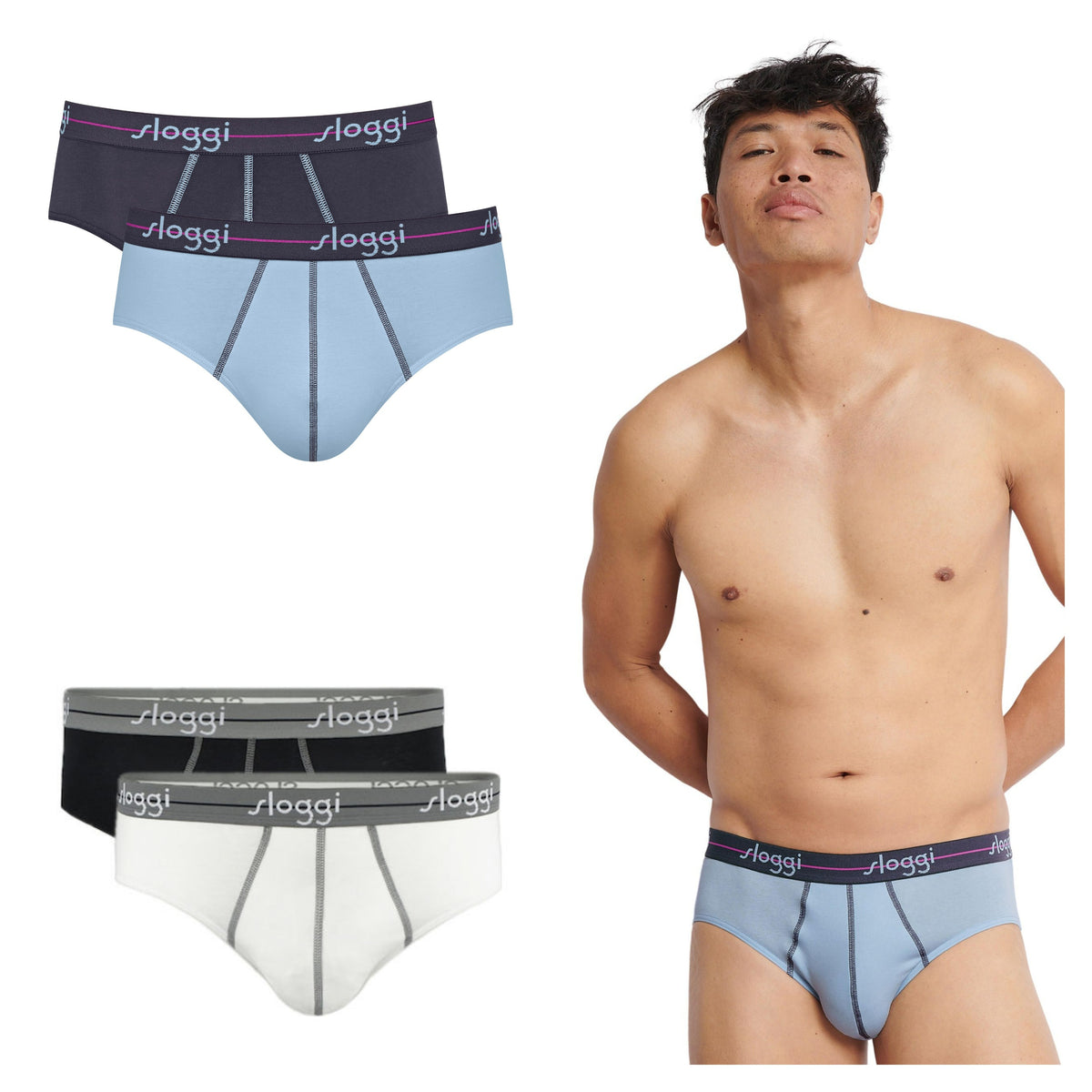 Sloggi Men&#39;s Start Midi Briefs Pants 2 Pack 10206949
