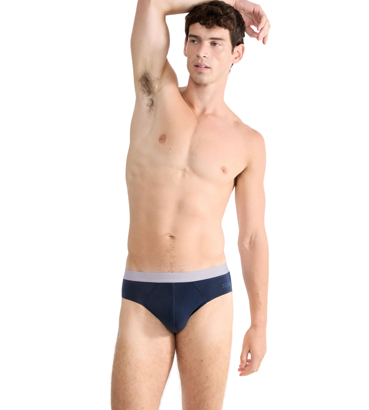 Sloggi Men&#39;s GO ABC 2 Midi Brief Navy Blue Front View