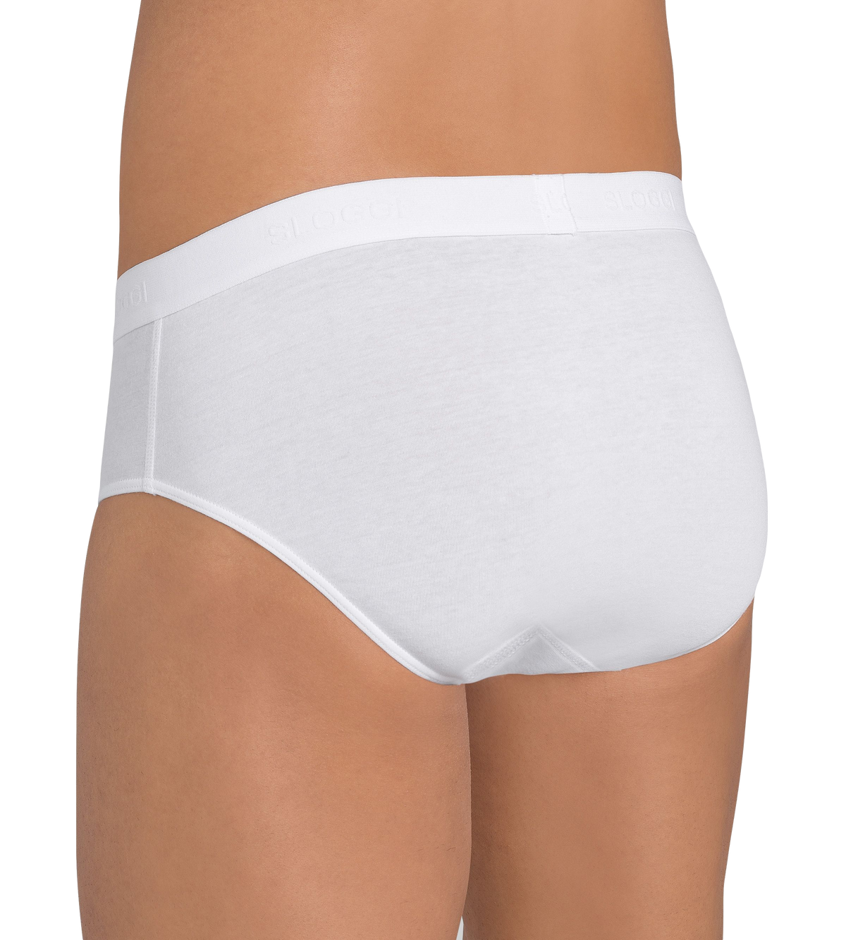 Sloggi Men&#39;s 24/7 Midi Briefs Pants 2 Pack 10207044 Rear in White