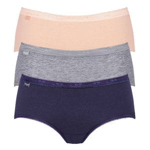 Sloggi Women's Basic+ Midi Briefs Knickers 3 Pack 10107163 - The Labels  Outlet