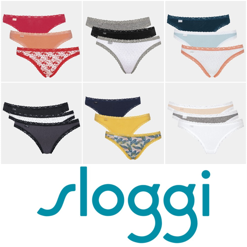 Sloggi 24/7 Weekend Tanga Brazilian Briefs Knickers 3 Pack 10198201 - The  Labels Outlet