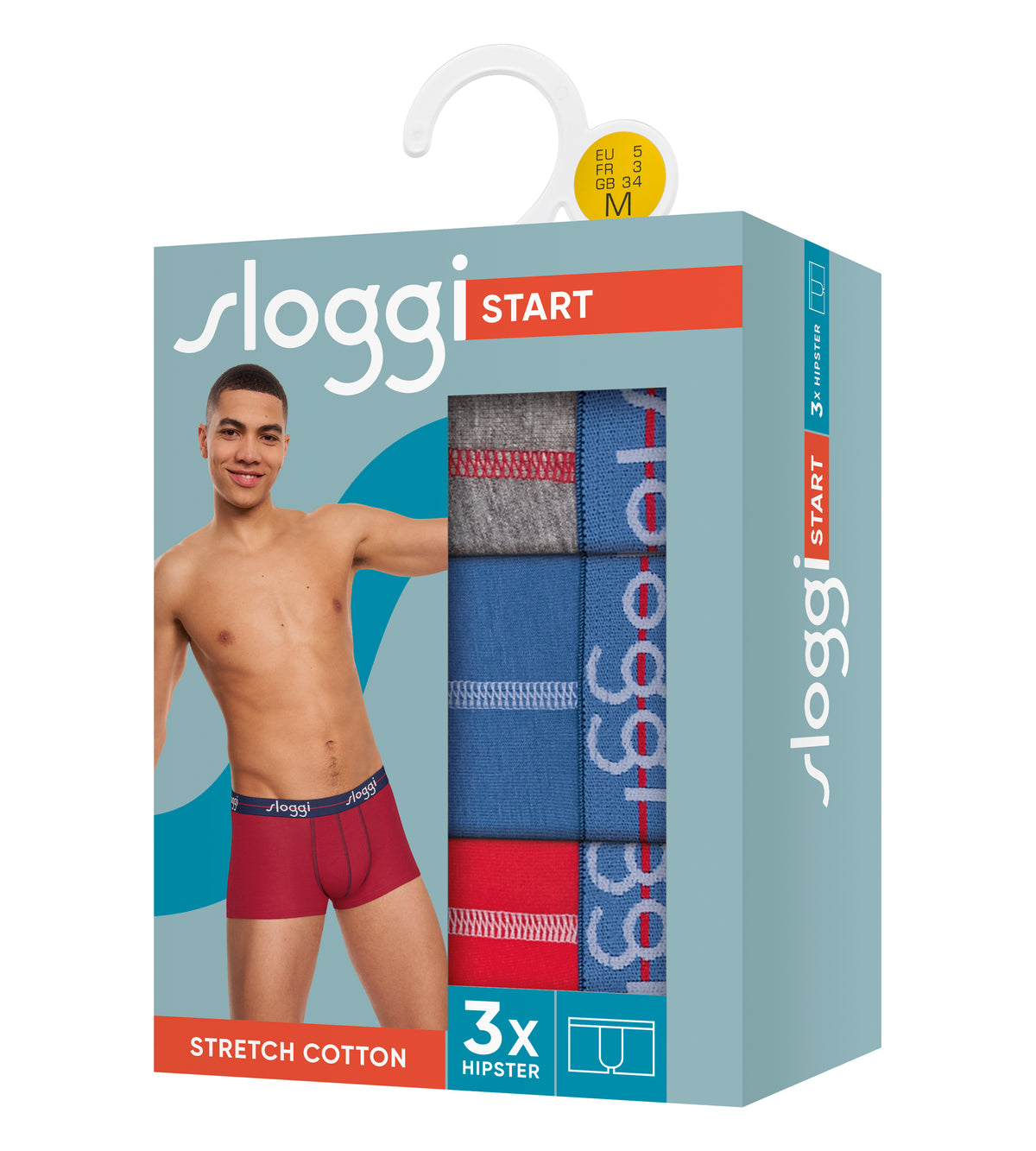 Sloggi Men&#39;s Start Hipster Briefs 3 Pack 10207045 V020 Packshot