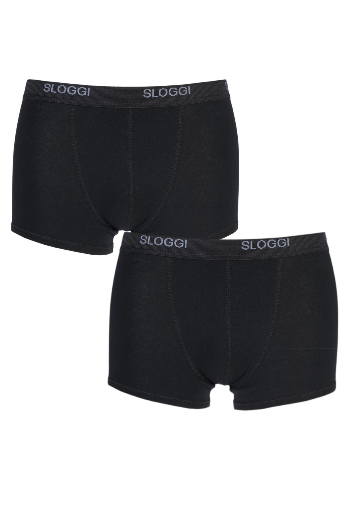 Sloggi Men&#39;s Basic Short Boxer Shorts Briefs Pants 2 Pack 10020415 Black