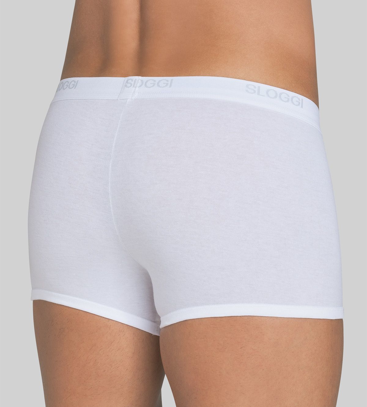 Sloggi Men&#39;s Basic Short Boxer Shorts Briefs Pants 2 Pack 10020415 White 0003 Rear View