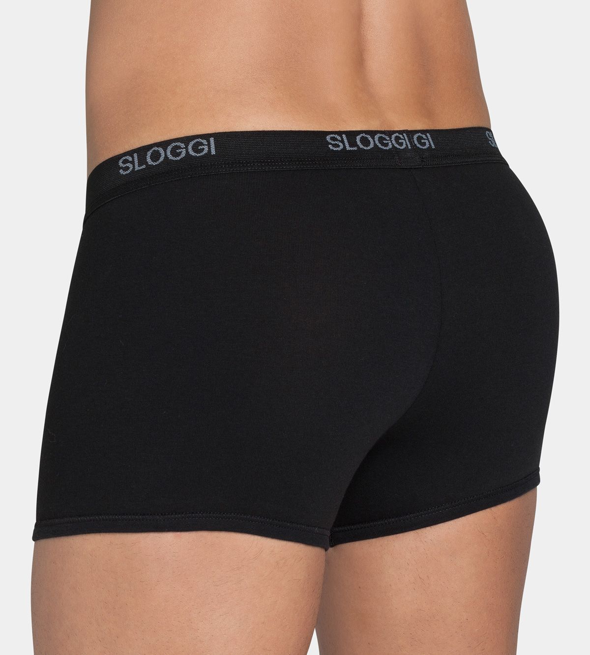 Sloggi Men&#39;s Basic Short Boxer Shorts Briefs Pants 2 Pack 10020415 Black 0004 Rear View