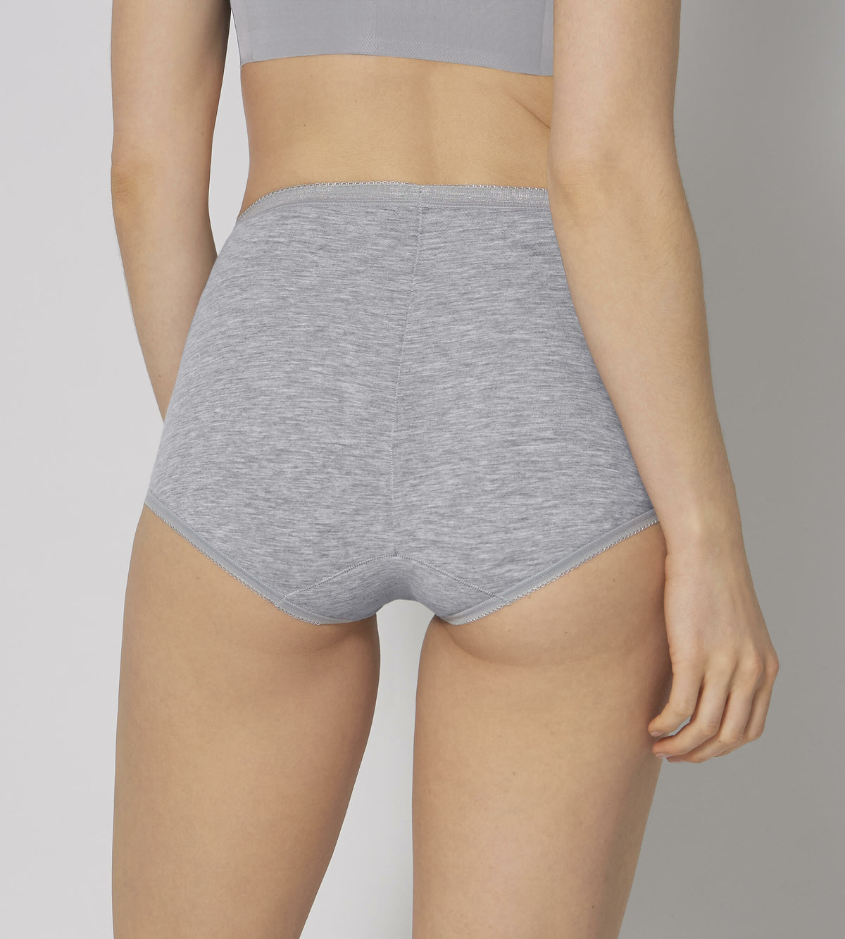 Yummie Cotton Seamless Shaping Brief in Heather Grey