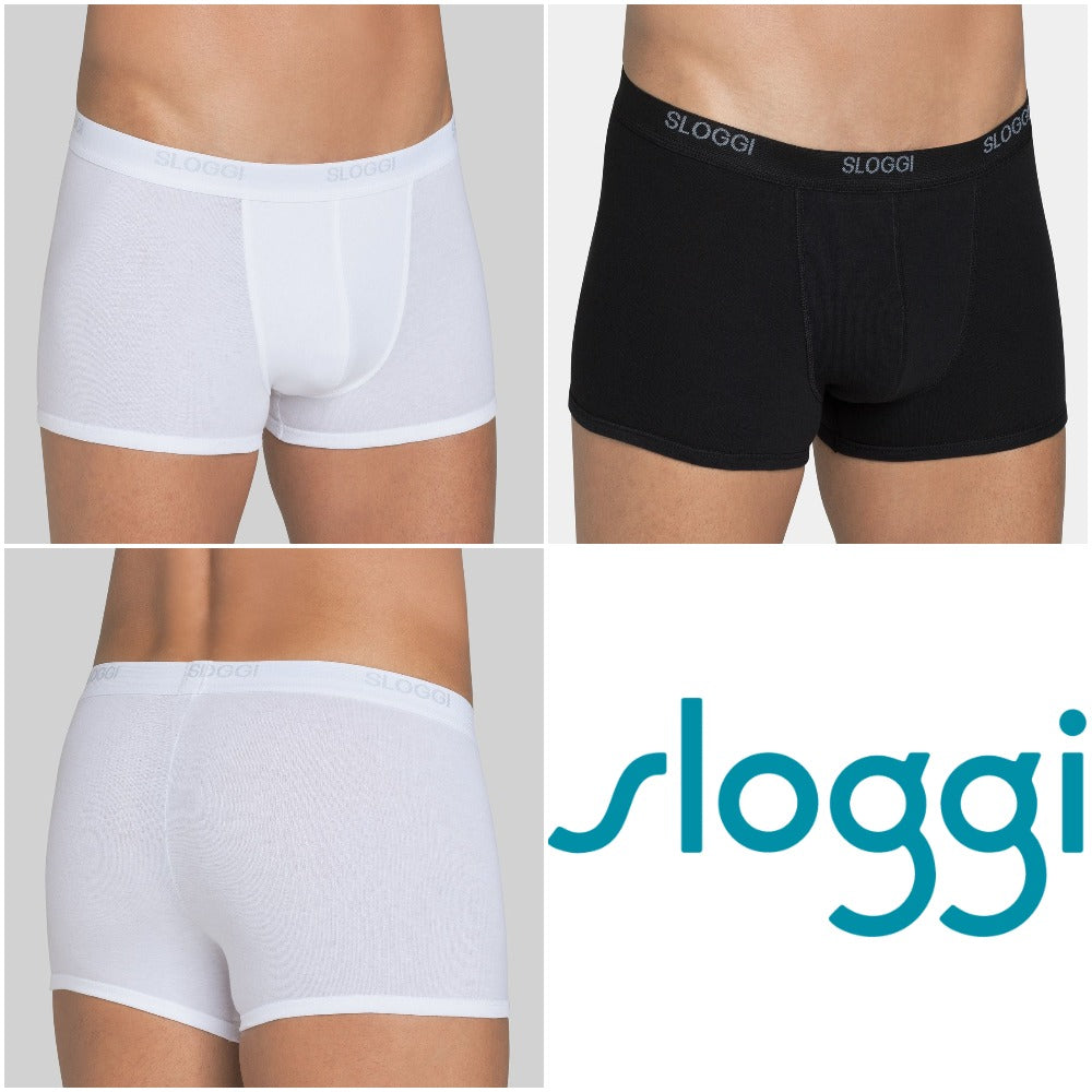 Sloggi Men&#39;s Basic Short Boxer Shorts Briefs Pants 2 Pack 10020415 Composite