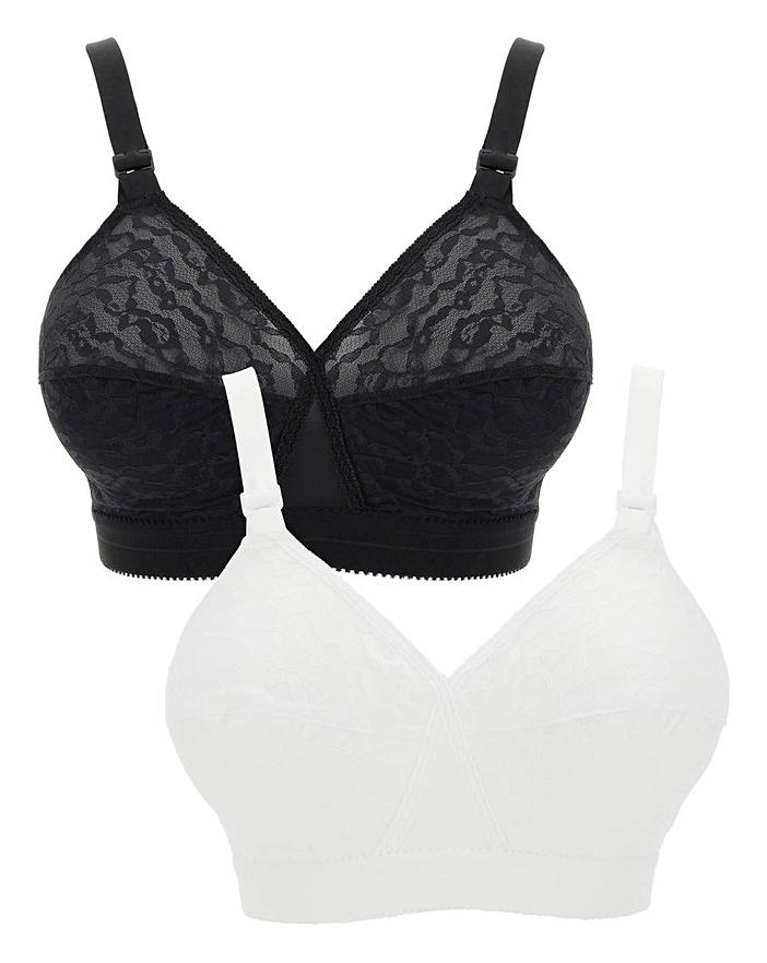 PLAYTEX Womens Cross Your Heart Non-Underwired Bra With Broderie Anglaise  Black Size US 36C FR 95C at  Women's Clothing store