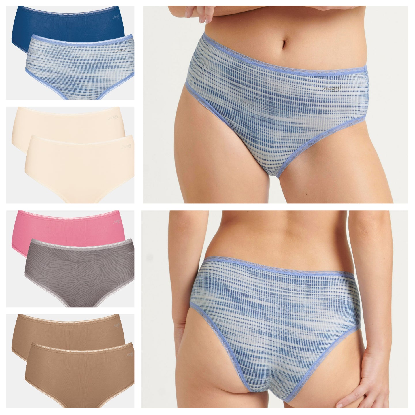 Sloggi Womens Zero Feel High Waisted Seamfree Cotton Underwear or Panties  Basic Maxi Briefs (White, L, 3 Pack)