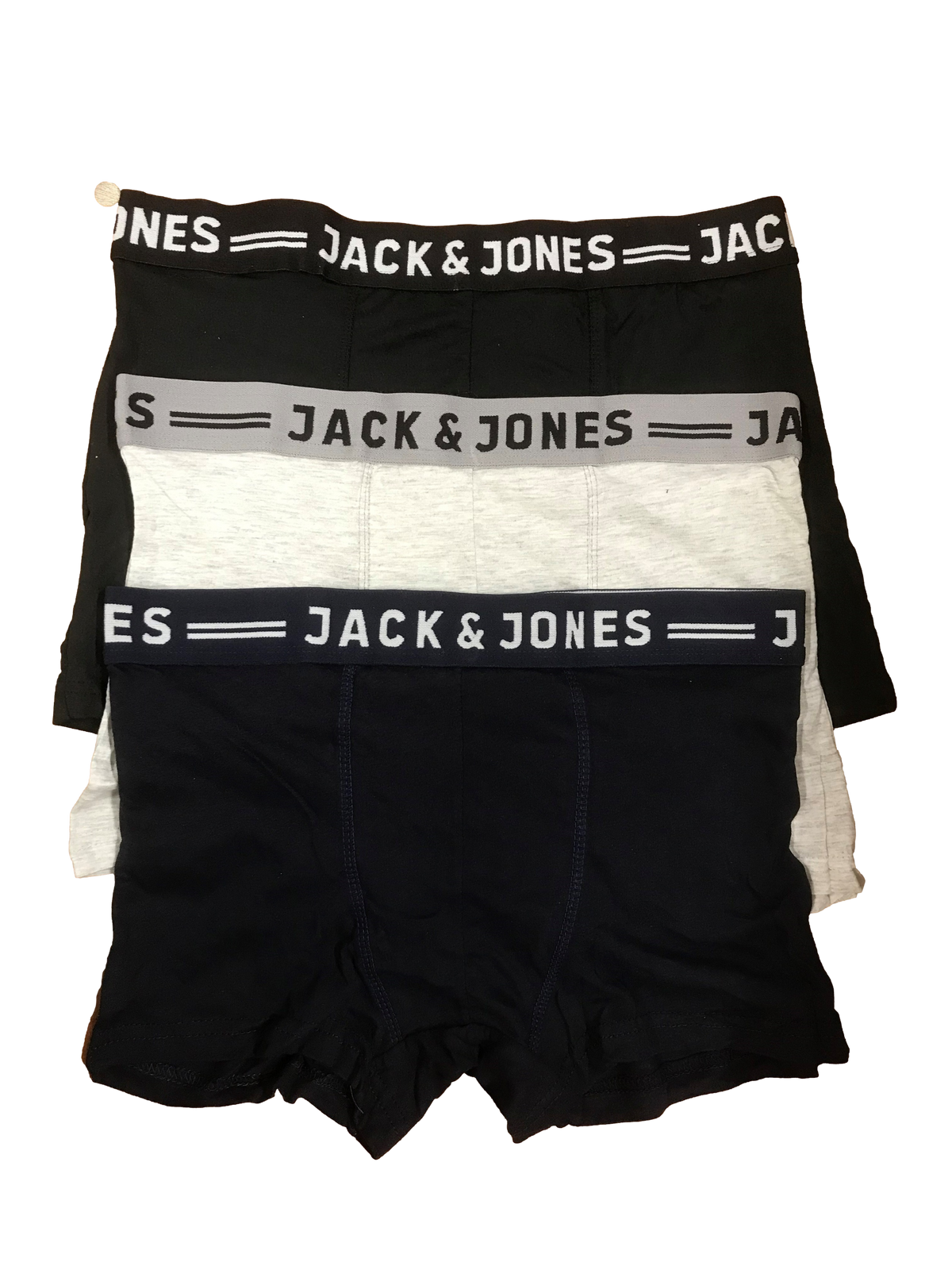 Jack and Jones 3 Pack Trunks Black Grey Navy