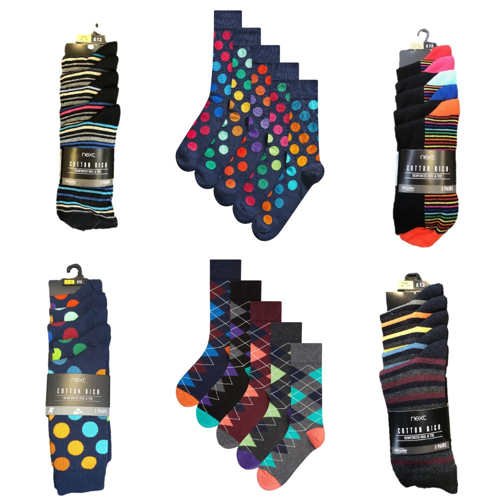 Men&#39;s 5 Pairs Cotton Rich Socks from Top High Street Store