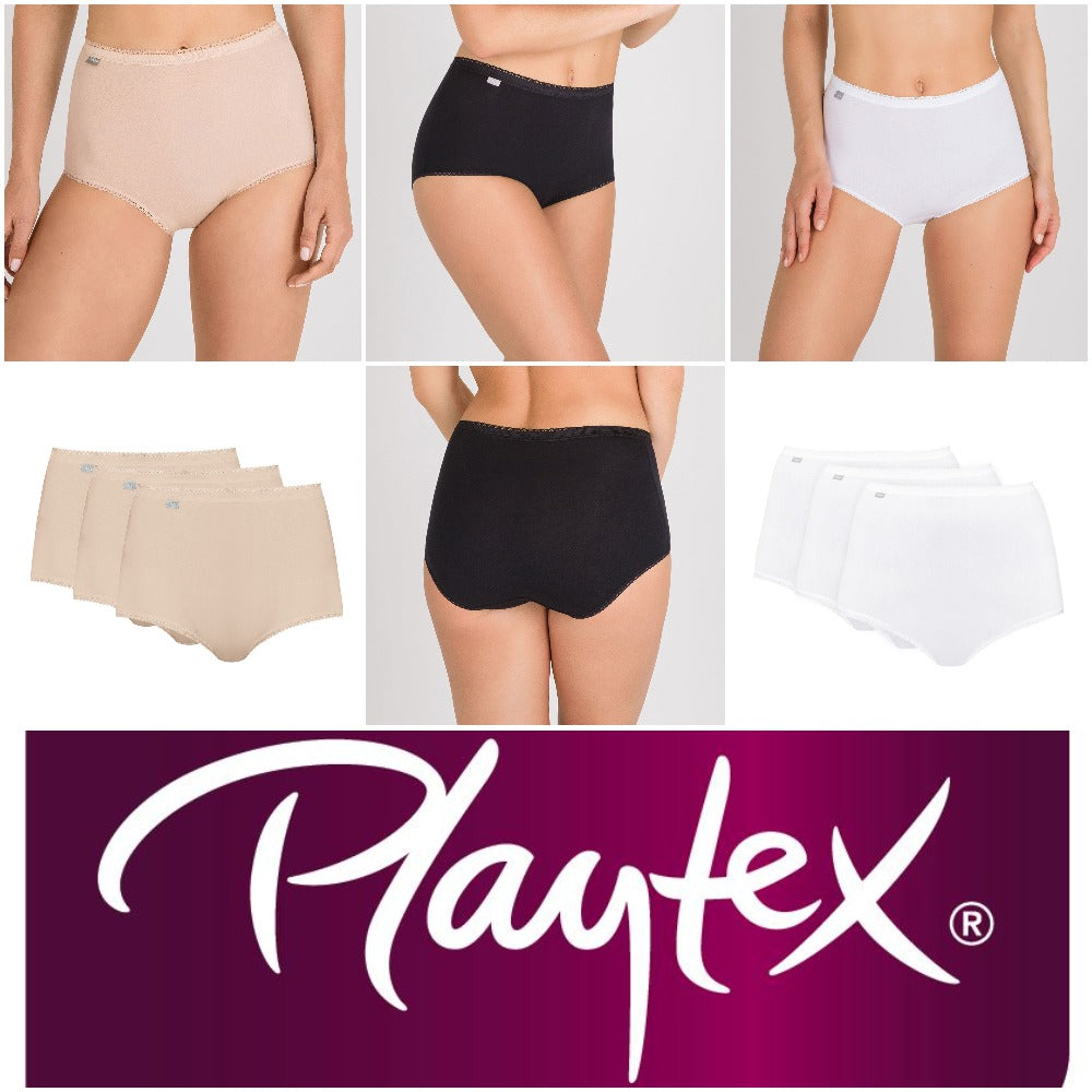 Playtex Women's Cherish Cotton Maxi Briefs Knickers 3 Pack P00BQ