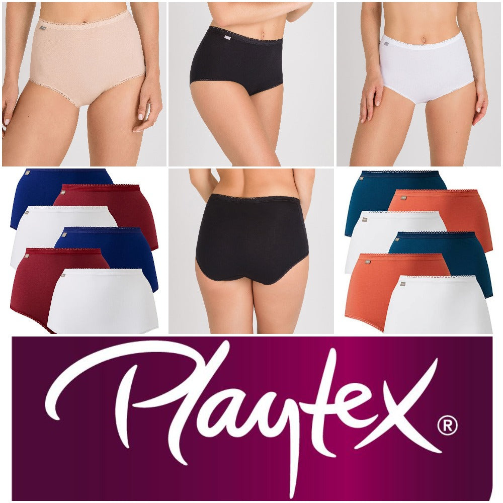 Playtex Women's Cherish Cotton Maxi Briefs Knickers 6 Pack P00BQ - The  Labels Outlet
