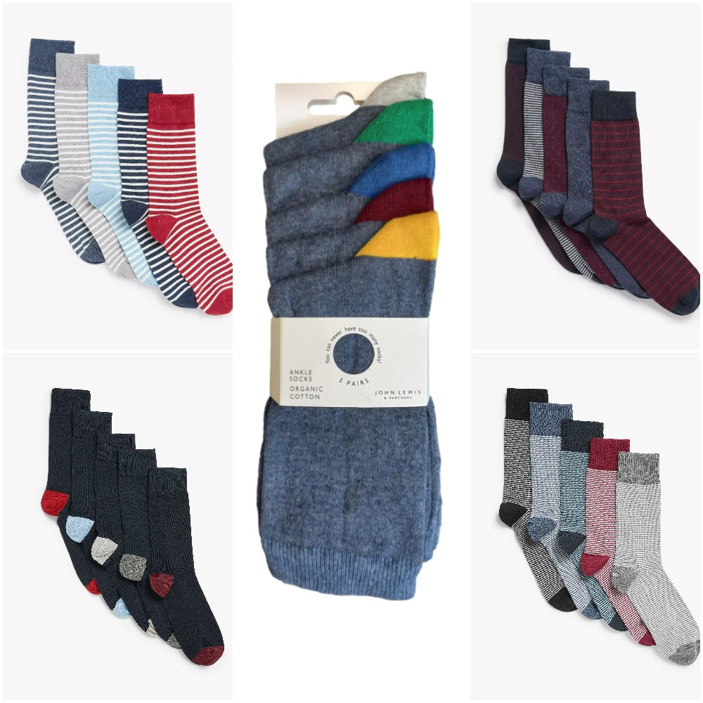 Men&#39;s 5 Pairs Organic Cotton Rich Socks from Top Department Store