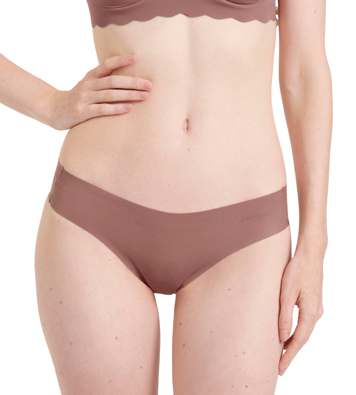 Sloggi ZERO Microfibre Thong Hipstring Knickers 10214627 Cacao 1141 Front