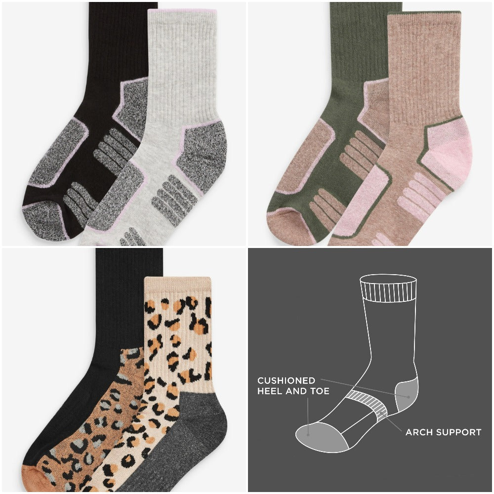 Women&#39;s Walking Socks 2 Pairs Cotton Rich Composite