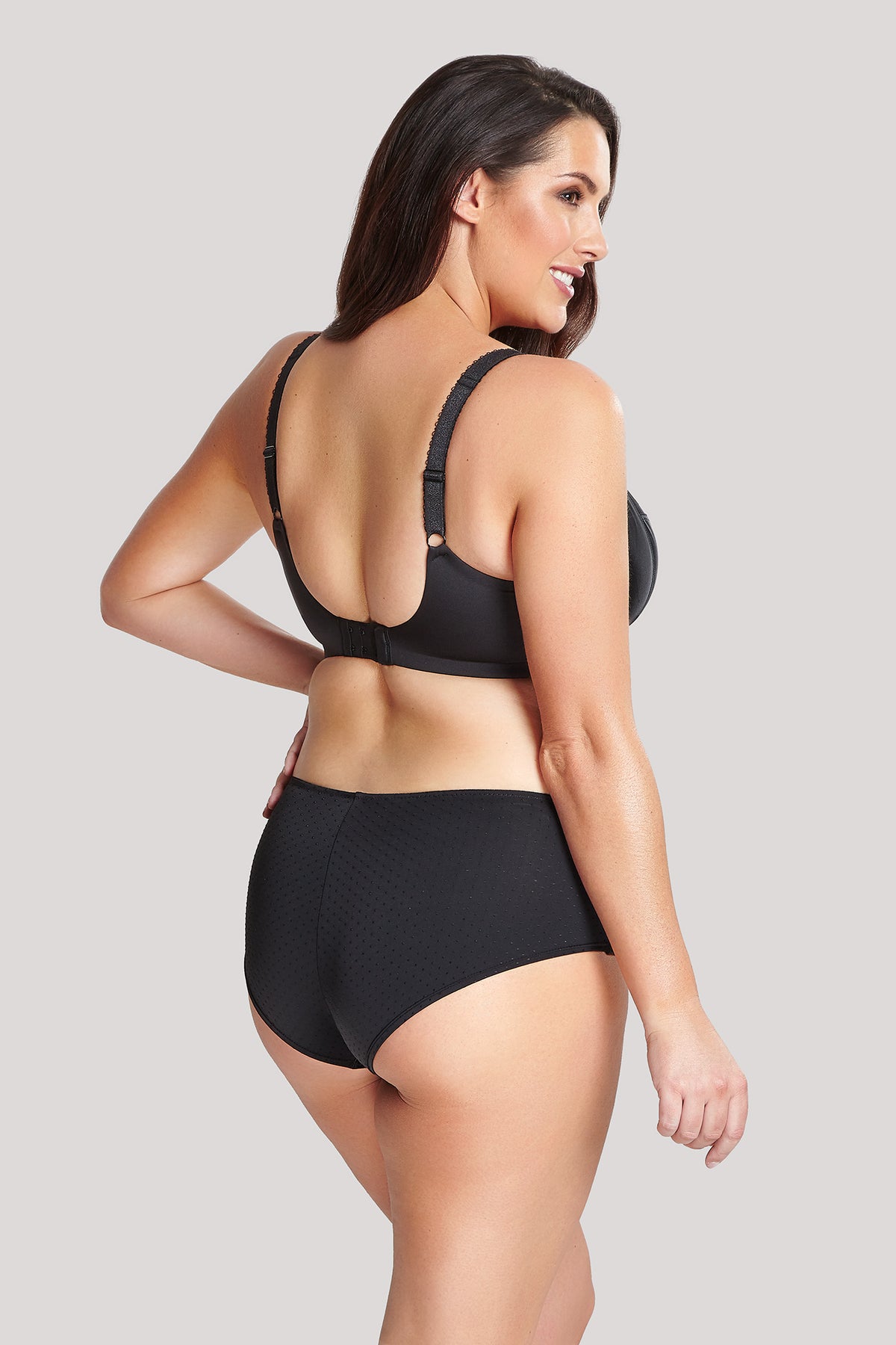 Panache Candi Full Cup Non Padded Wired Bra and Maxi Briefs Black Rear View
