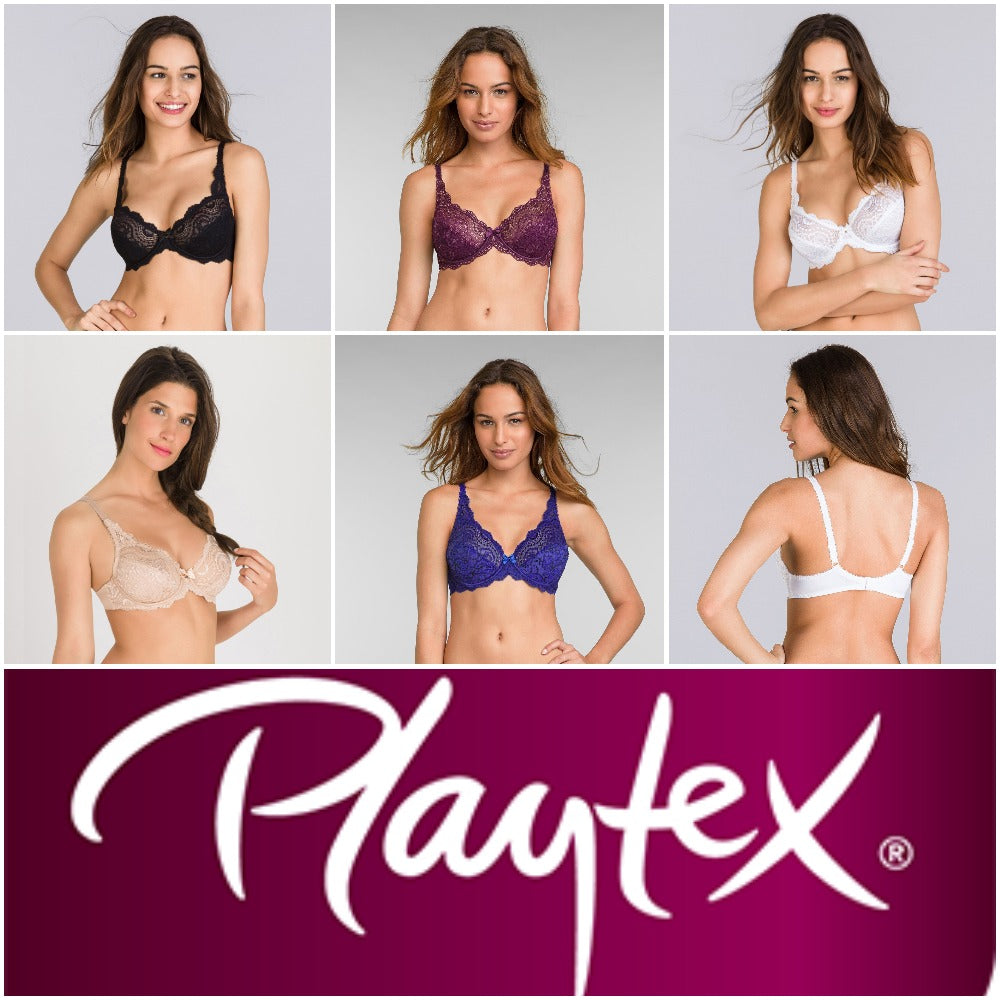 Playtex Flower Lace Wired Full Cup Bra P5832 - Dark Berry Lurex - The  Labels Outlet