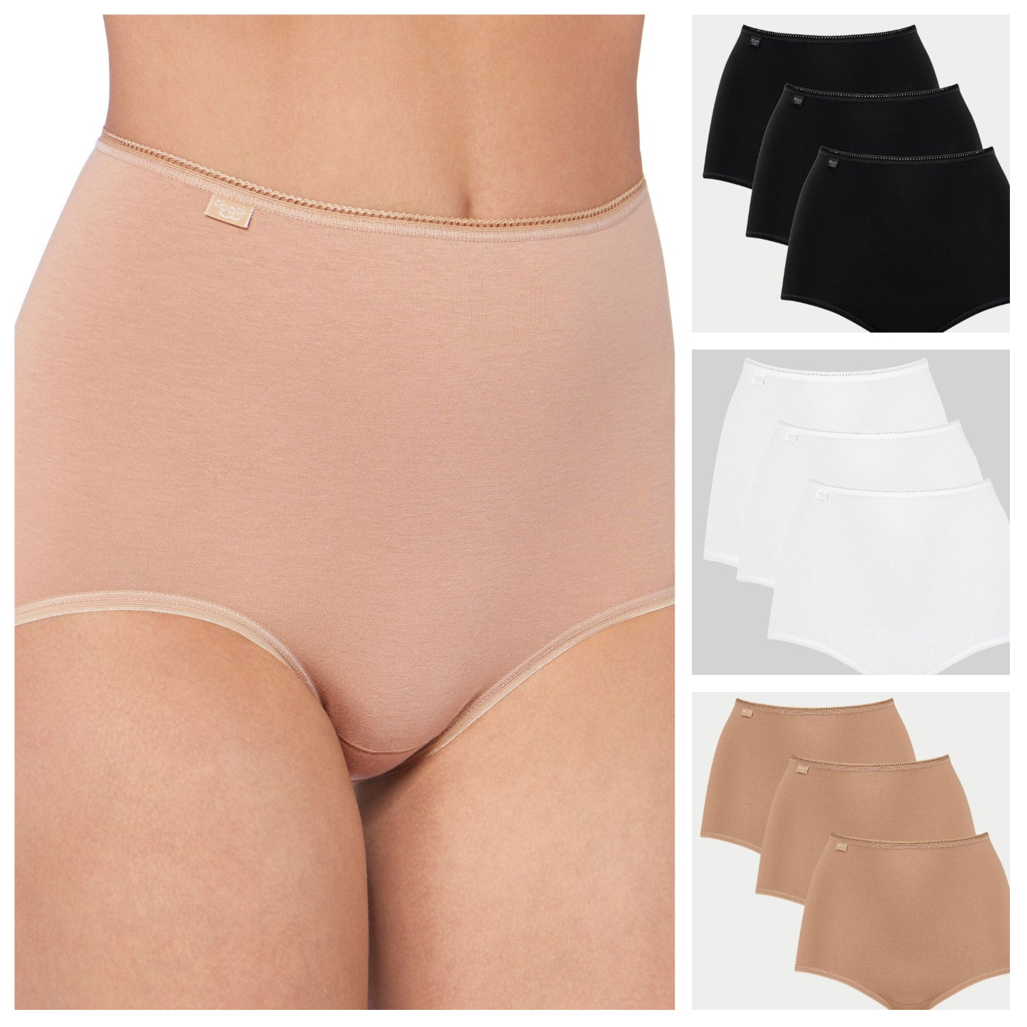 Sloggi 24/7 Cotton Maxi Briefs Knickers 3 Pack 10167190 Various Colours
