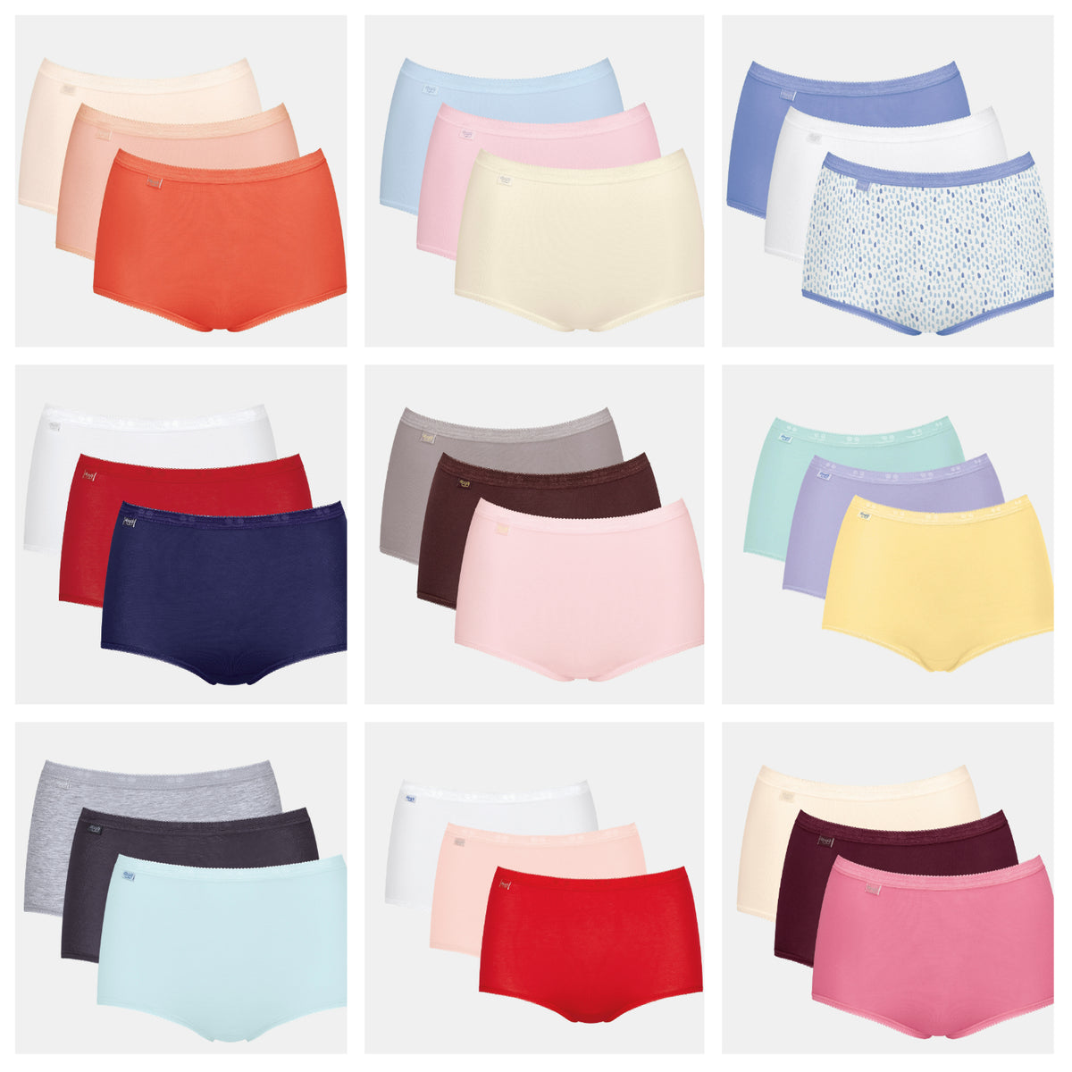 Sloggi Women&#39;s Basic+ Maxi Briefs Knickers 3 Pack 10105593 Composite
